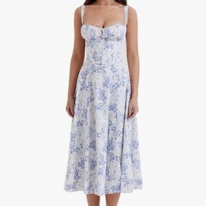 Blue and white milk maid dress
